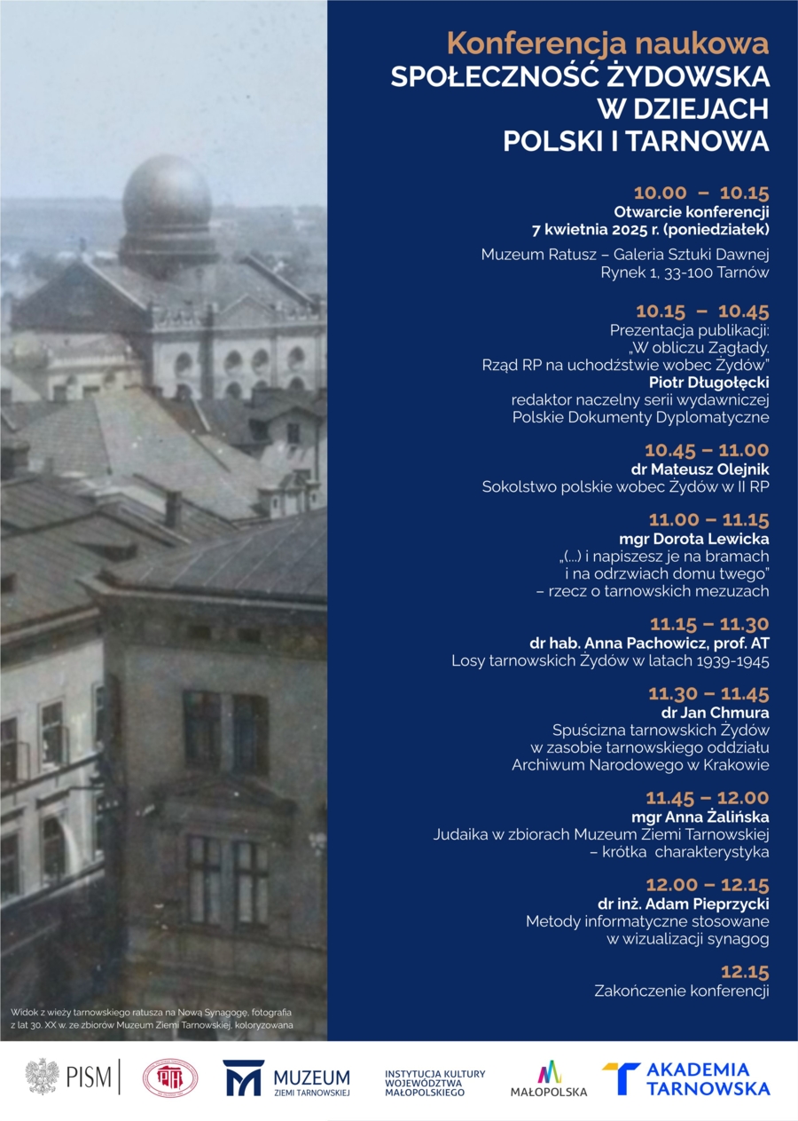 Plakat konferencji „Społeczność żydowska w dziejach Polski i Tarnowa”